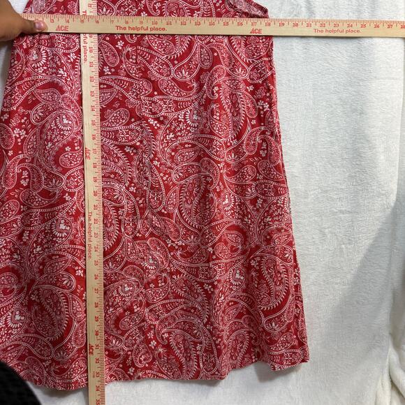 Rachel Zoe S Linen Mini Shift Dress Red Paisley Print Spring Lightweight Comfort - Picture 5 of 8
